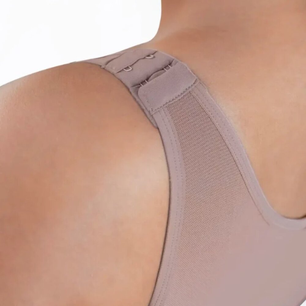 Post Surgical Comfort Bra Beige Clasp Medium Thick Strap - Picture 4 of 5